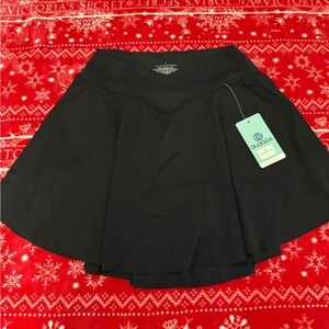 High Waisted Black Skater Skirt
